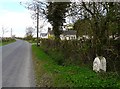 NY4375 : Milestone on the Longtown to Penton road by Rose and Trev Clough
