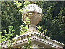 NT6376 : Architecture in Decline : Ornamental Gatepost at Biel, East Lothian by Richard West