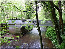 NT6275 : Bridges on the Biel Water : Looking Upstream to the Bridge at Bielmill by Richard West