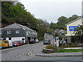 Boscastle Newsagents and the road east out of Boscastle