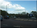 Traffic island on the A71 at Stonehouse