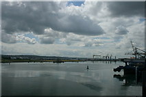 J3576 : Cumulus clouds over Belfast docks by Des Colhoun