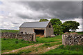 SK1856 : Barn and drystone wall - Parwich by Mick Lobb