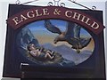 Sign at the "Eagle and child" from the east