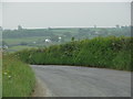 Road from Shebbear drops down into the valley of the River Torridge