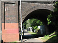 Cycle path under the Brighton line bridge