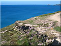 Old stone wall on the cliff top