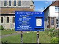 Holy Cross Church noticeboard, Chichester Road, North Bersted