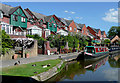 Canal-side homes at Gnosall Heath, Staffordshire