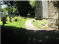ST8211 : Church of the Holy Rood, Shillingstone: church path by Basher Eyre