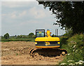ST6155 : 2010 : JCB in a field off Pitway Lane by Maurice Pullin