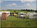 Gypsy caravans on Epsom Downs for The Derby