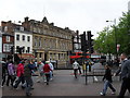 A busy lunchtime scene in Market Square