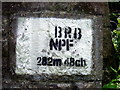 Stencilled sign on old railway bridge