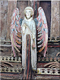 TF8709 : All Saints' church in Necton - roof angel by Evelyn Simak