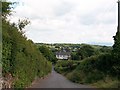 The descent  down Lon Nant-Stigall Lane towards Abererch