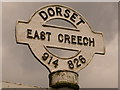 SY9382 : East Creech: finger-post detail by Chris Downer