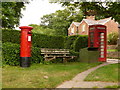 West Lulworth: postbox and phone on Church Road corner