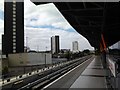 Tower blocks in Stratford, viewed from the DLR platform