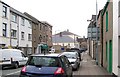 The lower end of Sand Street approaching Capel y Drindod chapel