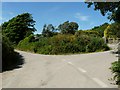 A road leading to houses in Lobb leaves the road to North Lobb