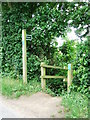 Footpath sign and bridge