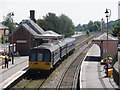 Train for Exeter stands at Crediton Station