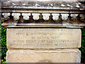 NY6665 : Inscription on memorial drinking fountain, Greenhead by Karl and Ali