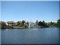 Fountain in the lake in Raphael Park