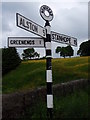 NY7843 : Traditional road signpost  Nenthead by Roger Morris