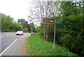 Tourist information and footpath signpost, A275, Sheffield Bridge