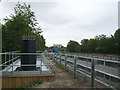 Sign base beside A14 road