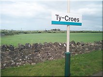 SH3572 : Fferm Treruffydd from Ty-Croes Station by Eric Jones