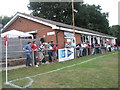 Crowd outside the clubhouse at Petersfield Town