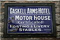 Old sign at the Gaskell Arms Hotel