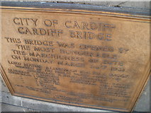 ST1776 : Cardiff Bridge plaque by Jaggery