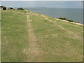 Herringbone drainage on the clifftop