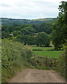 Farm track and countryside near Woodhead Farm