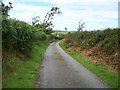 View south along the lane north of the Mathan Uchaf junction