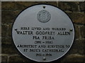 TR0161 : Godfrey Allen Plaque on Cottage on Priory Row by David Anstiss