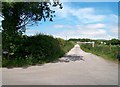 The entrance to the Gaerwen farm road