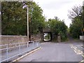 Monastery Lane passes under the disused railway bridge in Sutton