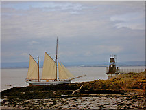 ST4677 : The sail ship Irene passing Battery Point, Portishead by Steve  Fareham