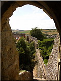 SZ4887 : Carisbrooke: castle walls from the keep by Chris Downer