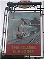 TQ9063 : The Globe and Engine Pub Sign by David Anstiss
