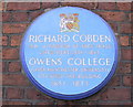 Blue Plaque, Cobden House Chambers, 19 Quay Street, Manchester M3 3HN