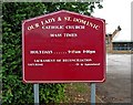 Our Lady & St. Dominic Catholic Church sign, 71 High View Road, Farnborough