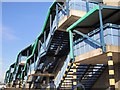 NZ2463 : External stairways, Newcastle Metro Radio Arena by Andrew Curtis