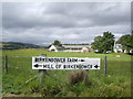 Road sign at Birkenbower junction