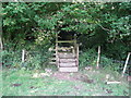 Steps, stile and footbridge over tributary of the River Rother